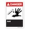 Signmission ANSI Danger, 7" Height, 10" Width, Rigid Plastic, 7" H, 10" W, Landscape, Acid, Acid OS-DS-P-710-L-19809 - alternate 1